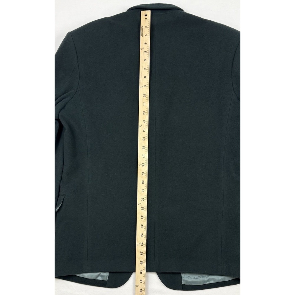 VTG 90s Structure Flannel Wool/Cashmere Ventless Sport Coat Forest Green M EUC - Picture 10 of 10